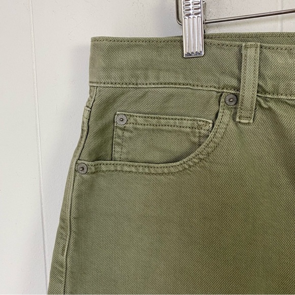 American Eagle High-rise Festival Midi Shorts Button Fly Raw Hem Green Size 18 - Picture 5 of 11